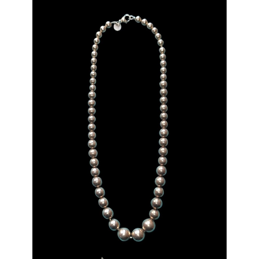 Tiffany & Co. Sterling Silver Graduated Ball Bead Necklace